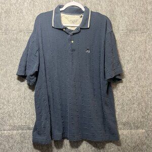 Vintage 90s Bugle Boy Polo Shirt Short Sleeve Textured Blue 1/4‎ Button XL